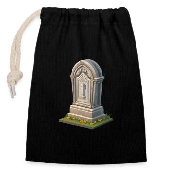 Halloween Tombstone - Closable cotton gift bag (14x20cm) - black - Front