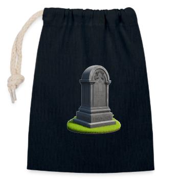 Halloween Tombstone - Closable cotton gift bag (14x20cm) - navy - Front