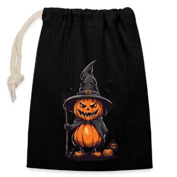 Funny Witches Pumpkin Monster Halloween - Closable cotton gift bag (14x20cm) - black - Front