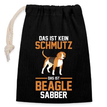 Hund Beagle - Verschließbarer Geschenkbeutel aus Baumwolle (14x20cm) - Schwarz - Vorne
