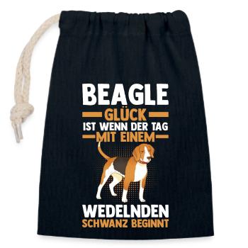 Hund Beagle - Verschließbarer Geschenkbeutel aus Baumwolle (14x20cm) - Navy - Vorne