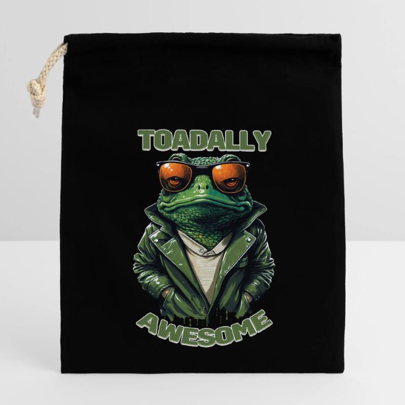 Toadally Awesome - Total Awesome Cool Toad Verschließbarer Geschenkbeutel aus Baumwolle (14x20cm)