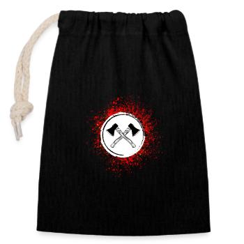 Axe Icon - Closable cotton gift bag (14x20cm) - black - Front