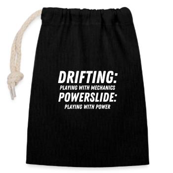 Drifting & Powerslide Auto Funny Racing - Verschließbarer Geschenkbeutel aus Baumwolle (14x20cm) - Schwarz - Vorne