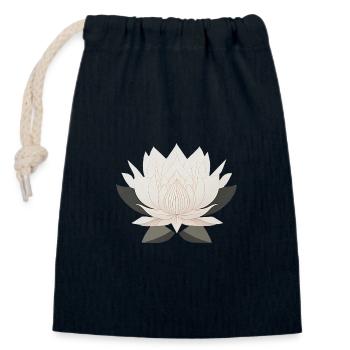 Lotusblume - Verschließbarer Geschenkbeutel aus Baumwolle (14x20cm) - Navy - Vorne