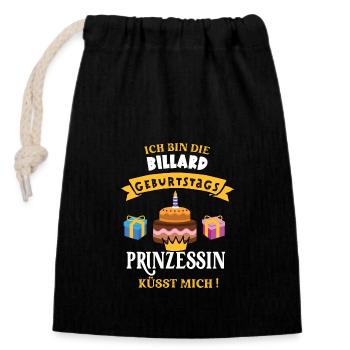 Billard Geburtstag Spielerin Trainerin Geb Torte - Verschließbarer Geschenkbeutel aus Baumwolle (14x20cm) - Schwarz - Vorne