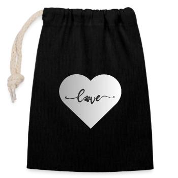Dog Dog Person Dog Lover - Closable cotton gift bag (14x20cm) - black - Front