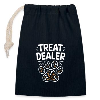 Treat Dealer Hunde Design - Verschließbarer Geschenkbeutel aus Baumwolle (14x20cm) - Navy - Vorne