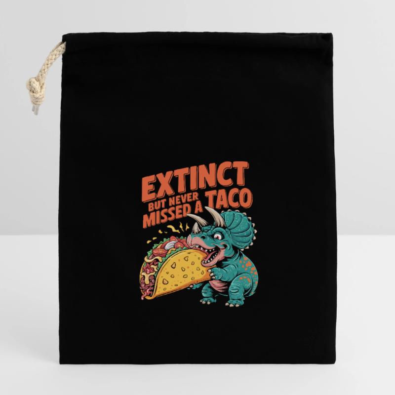 Dinosaurier Taco Cinco de Mayo Design Verschließbarer Geschenkbeutel aus Baumwolle (14x20cm)