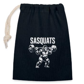 Lustiges Bigfoot Gym Design - Verschließbarer Geschenkbeutel aus Baumwolle (14x20cm) - Navy - Vorne