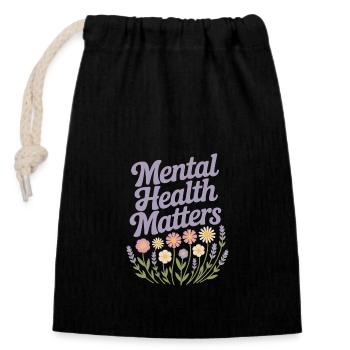 Mental Health matters - Closable cotton gift bag (14x20cm) - black - Front
