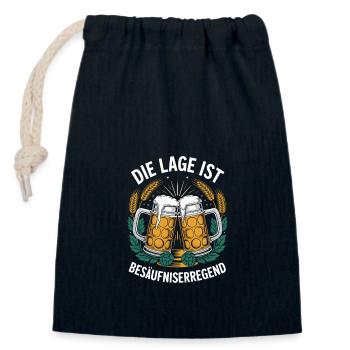 Lustiges Bier Design - Verschließbarer Geschenkbeutel aus Baumwolle (14x20cm) - Navy - Vorne