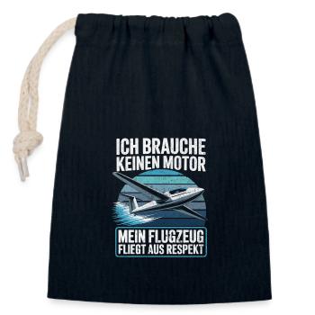 Lustiges Segelflieger Design - Verschließbarer Geschenkbeutel aus Baumwolle (14x20cm) - Navy - Vorne