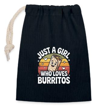 Juste une fille qui aime les burritos - Sac cadeau en coton avec cordon (14 x 20 cm) - bleu marine - Devant