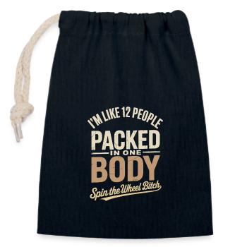 Lustiges Shirt mit I´m like 12 people - Verschließbarer Geschenkbeutel aus Baumwolle (14x20cm) - Navy - Vorne