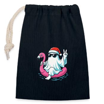 Lustiger Weihnachtsmann Halloween Design - Verschließbarer Geschenkbeutel aus Baumwolle (14x20cm) - Navy - Vorne