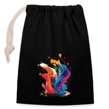 A Splash Of Colors - Closable cotton gift bag (14x20cm) - black - Front