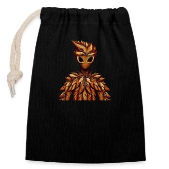 Scénario d’automne avec Alien: Colorful - Sac cadeau en coton avec cordon (14 x 20 cm) - noir - Devant