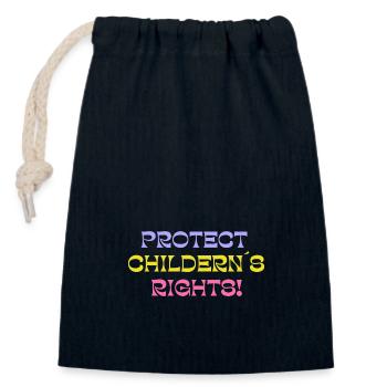 protect children rights - Closable cotton gift bag (14x20cm) - navy - Front