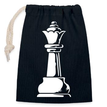 Schach Königin Schachbrett - Verschließbarer Geschenkbeutel aus Baumwolle (14x20cm) - Navy - Vorne