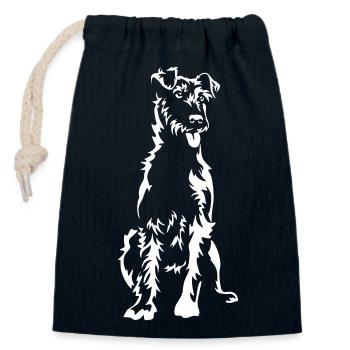 Irish Terrier "Black Edition" - Closable cotton gift bag (14x20cm) - navy - Front