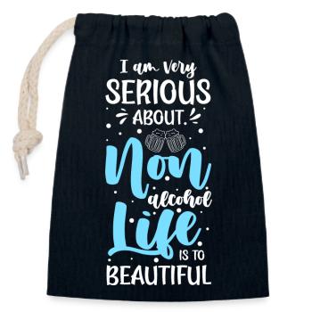 Drinking alcohol Excesses No Thanks - Closable cotton gift bag (14x20cm) - navy - Front
