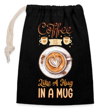 Kaffee Kaffeeliebhaber Kaffeetasse Barista Getränk - Verschließbarer Geschenkbeutel aus Baumwolle (14x20cm) - Schwarz - Vorne