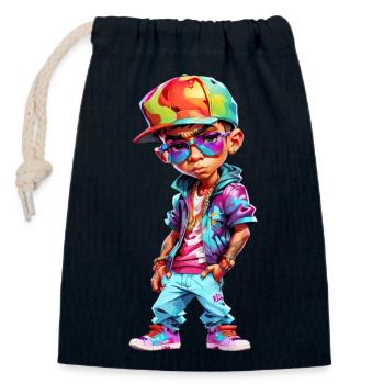 Cool Adolescent Garçon - Sac cadeau en coton avec cordon (14 x 20 cm) - bleu marine - Devant