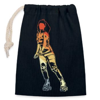 Roller skater - Closable cotton gift bag (14x20cm) - navy - Front
