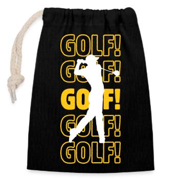 Golf golf Golf - Closable cotton gift bag (14x20cm) - black - Front