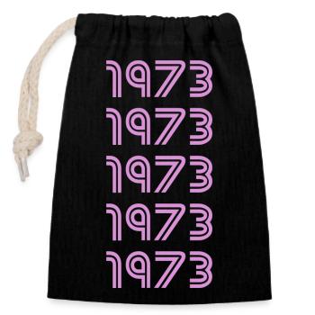 Style 1973 - Closable cotton gift bag (14x20cm) - black - Front
