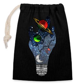 Kosmische Idee - Verschließbarer Geschenkbeutel aus Baumwolle (14x20cm) - Schwarz - Vorne