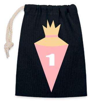 School Cone, School Child 1st Grade, School, Back to School - Closable cotton gift bag (14x20cm) - navy - Front