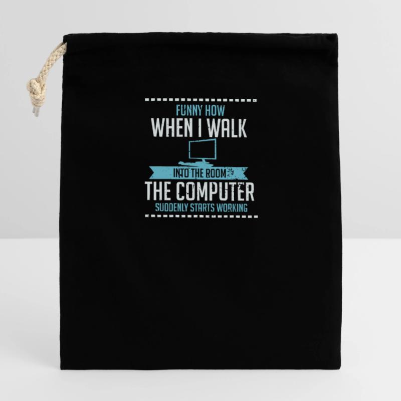 Computer Geek Shirt: Tech Support I Software Verschließbarer Geschenkbeutel aus Baumwolle (14x20cm)