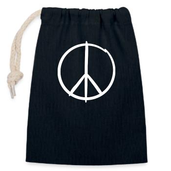 Peace - Closable cotton gift bag (14x20cm) - navy - Front