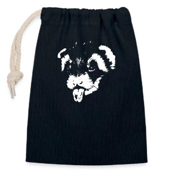 Süßes Freches Flinkes Haustier Zunge rausstrecken - Verschließbarer Geschenkbeutel aus Baumwolle (14x20cm) - Navy - Vorne