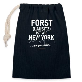 Forst Lausitz ist wie New York Spruch - Verschließbarer Geschenkbeutel aus Baumwolle (14x20cm) - Navy - Vorne