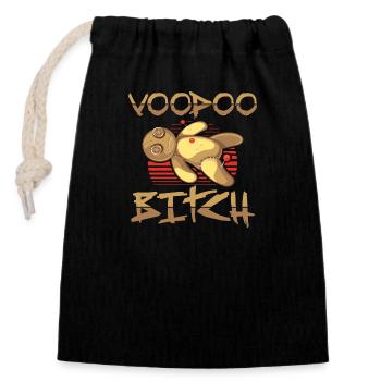 Voodoo Gifts | Black Magic Voodoo Doll - Closable cotton gift bag (14x20cm) - black - Front