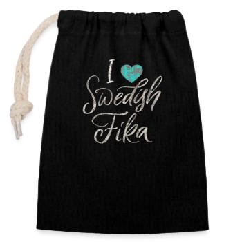 Schweden Schweden Viking Norden Skandinavien fika - Verschließbarer Geschenkbeutel aus Baumwolle (14x20cm) - Schwarz - Vorne