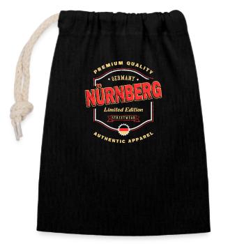 Nuremberg Allemagne City Font Vintage Retro - Sac cadeau en coton avec cordon (14 x 20 cm) - noir - Devant
