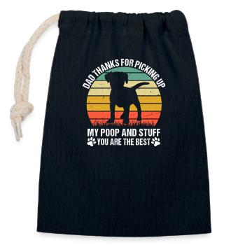 Papa merci d’avoir ramassé mon caca et mes affaires - Sac cadeau en coton avec cordon (14 x 20 cm) - bleu marine - Devant