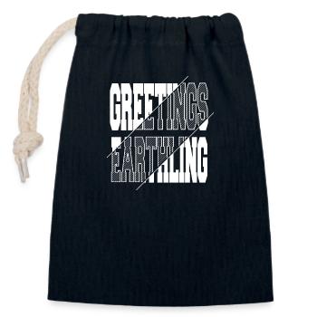 Alien Spaceship Internet @zackiinnitbrahhh cool - Closable cotton gift bag (14x20cm) - navy - Front