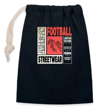 American Football Player Vintage Retro USA Sports - Closable cotton gift bag (14x20cm) - navy - Front