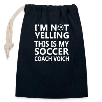 Fußball Soccer - Sac cadeau en coton avec cordon (14 x 20 cm) - bleu marine - Devant