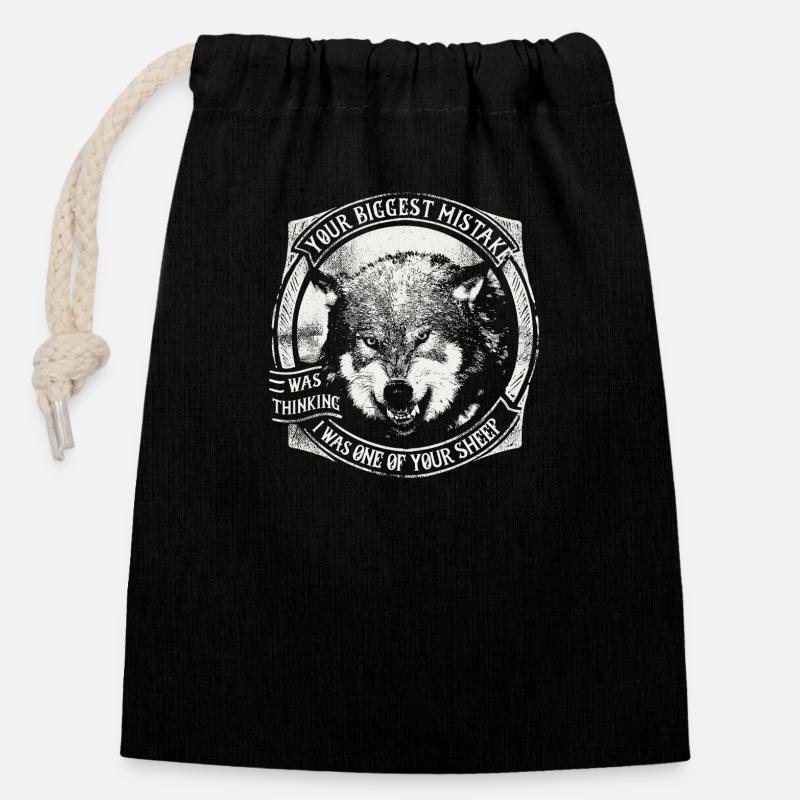 Votre plus grande erreur - Sac cadeau en coton avec cordon (14 x 20 cm) - noir