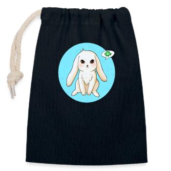 Hase - Verschließbarer Geschenkbeutel aus Baumwolle (14x20cm) - Navy - Vorne