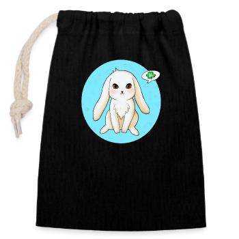 Hare - Closable cotton gift bag (14x20cm) - black - Front
