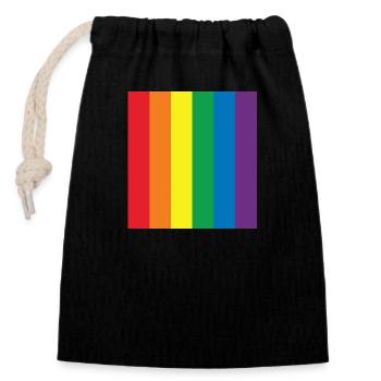 COULEUR ARC EN CIEL - Sac cadeau en coton avec cordon (14 x 20 cm) - noir - Devant