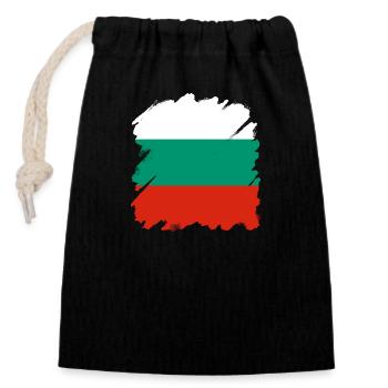Bulgarien Flagge Bulgarische Fahne Goldstrand - Verschließbarer Geschenkbeutel aus Baumwolle (14x20cm) - Schwarz - Vorne