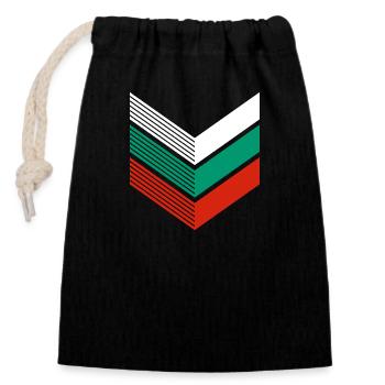 Bulgarien Flagge Bulgarische Fahne Goldstrand - Verschließbarer Geschenkbeutel aus Baumwolle (14x20cm) - Schwarz - Vorne
